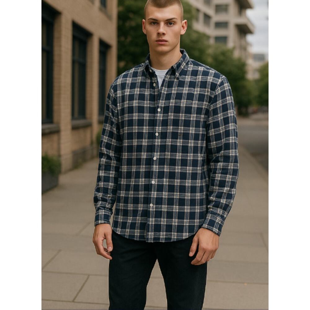 Ralph Lauren Black & Cream Plaid Performance Flannel Shirt XL - Picture 8 of 12